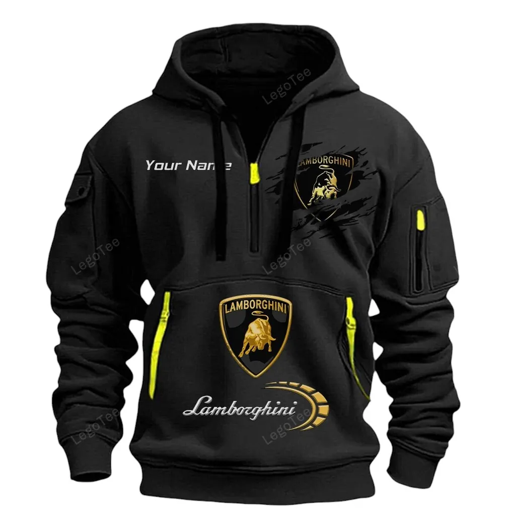 Lamborghini Half Zip Hoodie CAR113021425803, Best Gift for Him, Husband, Boyfriend - Black lamborghini half zip hoodie car113021425803 best gift for him husband boyfriend black 4a1ws