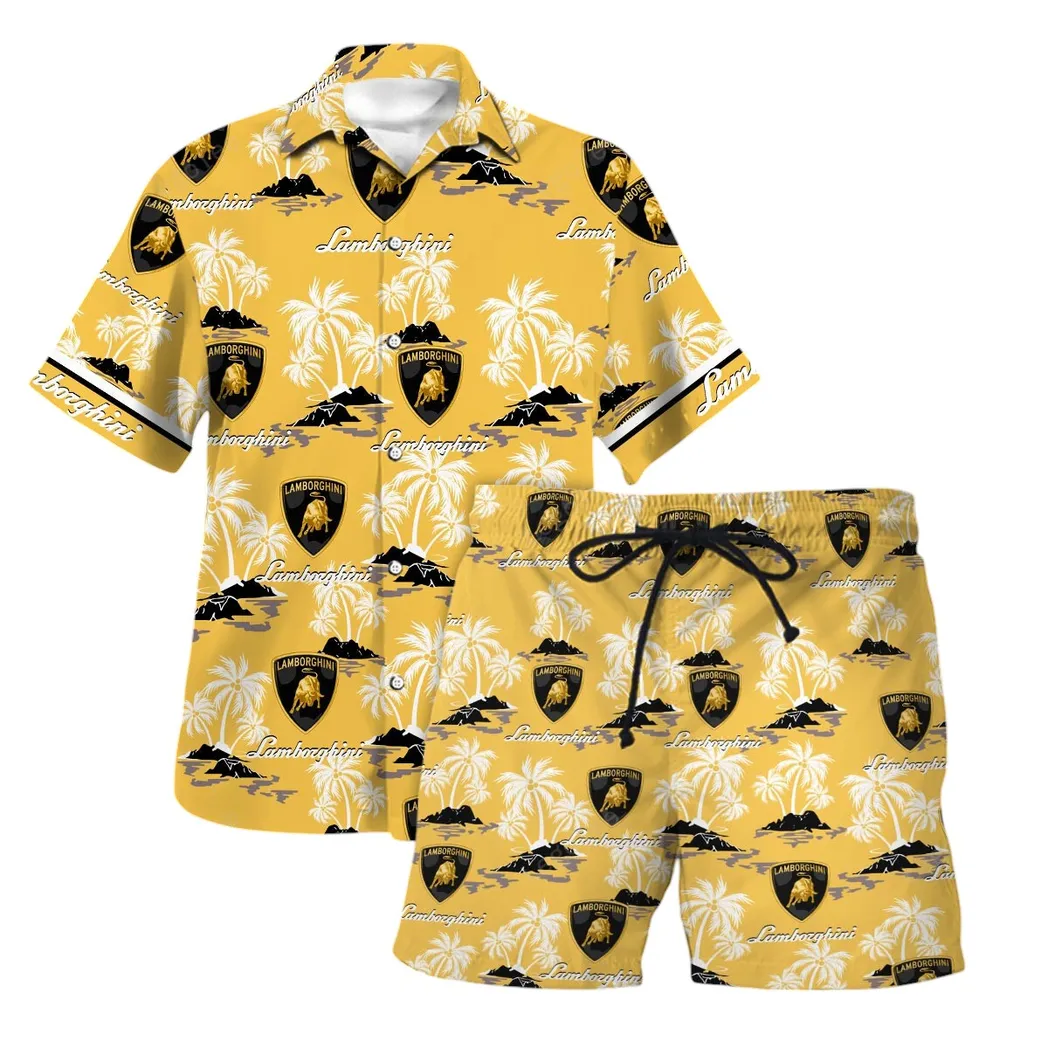 lamborghini hawaiian shirt set for men gift for lamborghini lovers gift for him husband boyfriend car144021125463 1 jknis