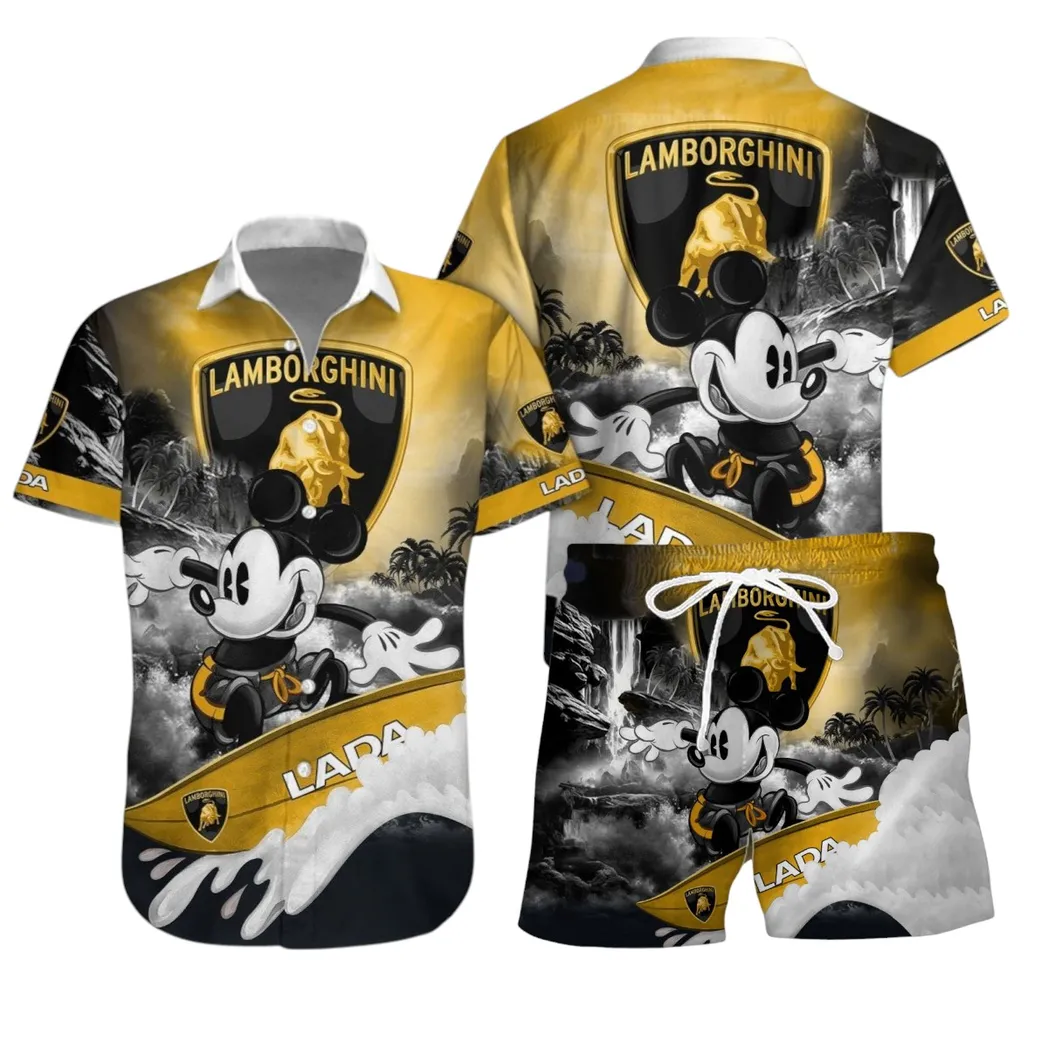 Lamborghini Hawaiian Shirt Set, Gift For Lamborghini Lovers, Gift For Him, Husband, Boyfriend CAR53030625068