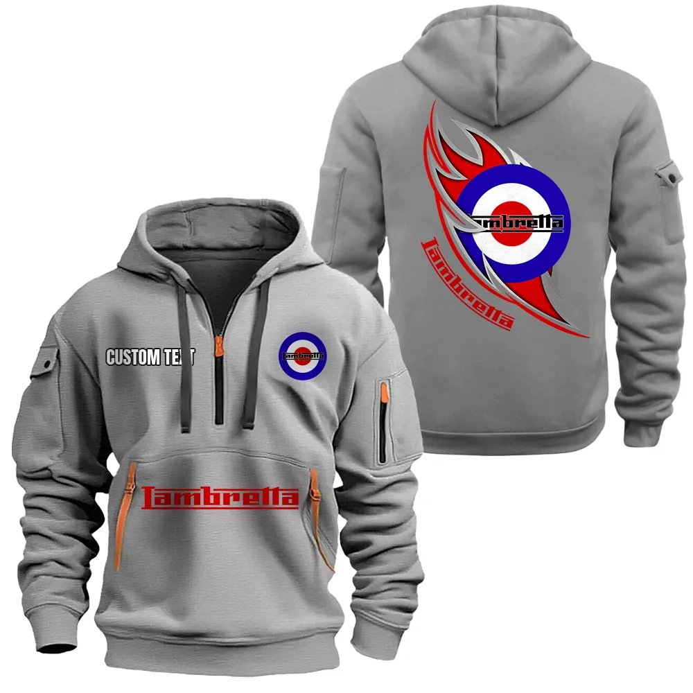 lambretta hoodie half zipper car1701112118 car all over print hoodie half zipper gray 7yjcp