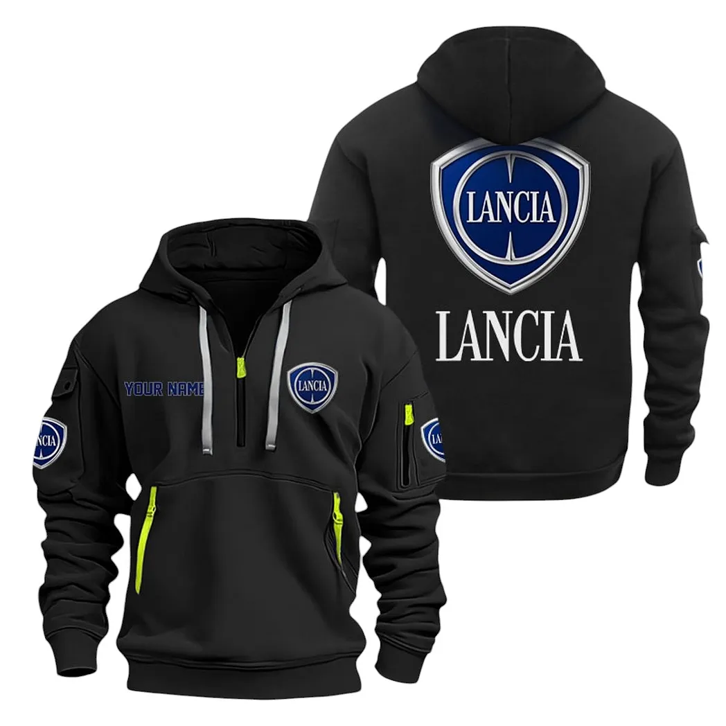 Lancia Half Zip Hoodie For Men, Gift For Lancia Lovers CAR20022125740 - Black