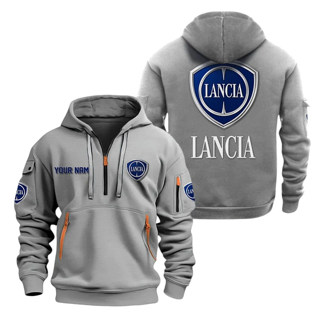 lancia half zip hoodie for men gift for lancia lovers car20022125740 gray 8uogy