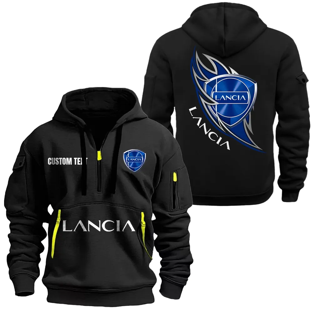 lancia hoodie half zipper car1701112119 car all over print hoodie half zipper black 67def