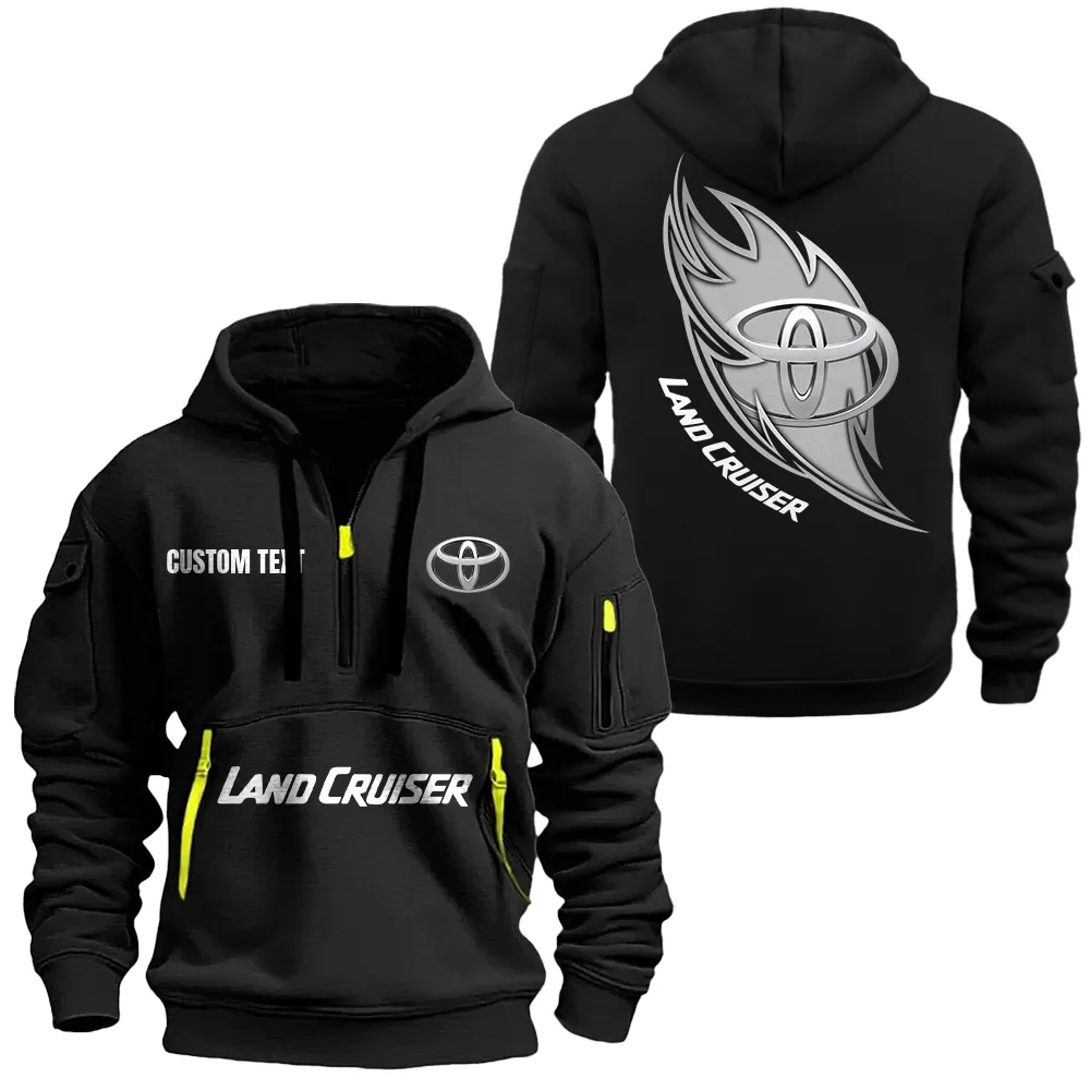 land cruiser hoodie half zipper car1701112120 car all over print hoodie half zipper black ln147