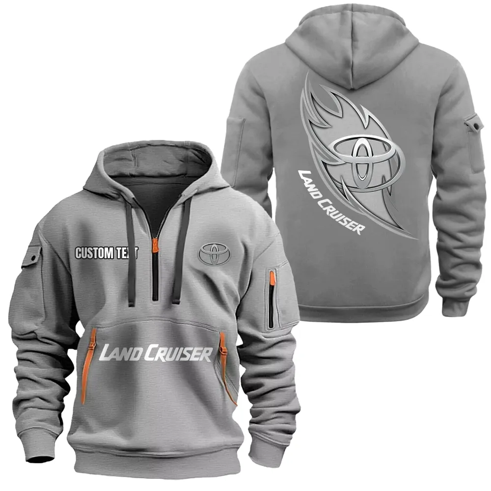 land cruiser Hoodie Half Zipper CAR1701112120, CAR All Over Print Hoodie Half Zipper - Gray