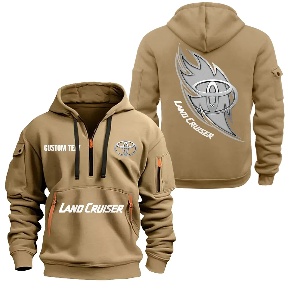 land cruiser hoodie half zipper car1701112120 car all over print hoodie half zipper khaki ocplb