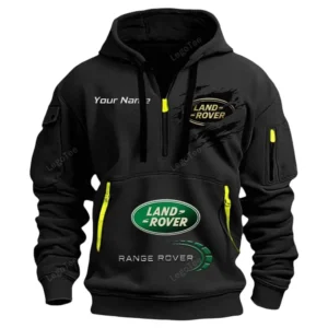 Land Rover Half Zip Hoodie CAR113021425834, Best Gift for Him, Husband, Boyfriend - Black