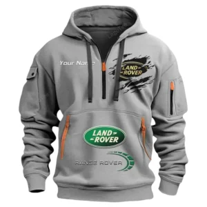 Land Rover Half Zip Hoodie CAR113021425834, Best Gift for Him, Husband, Boyfriend - Gray