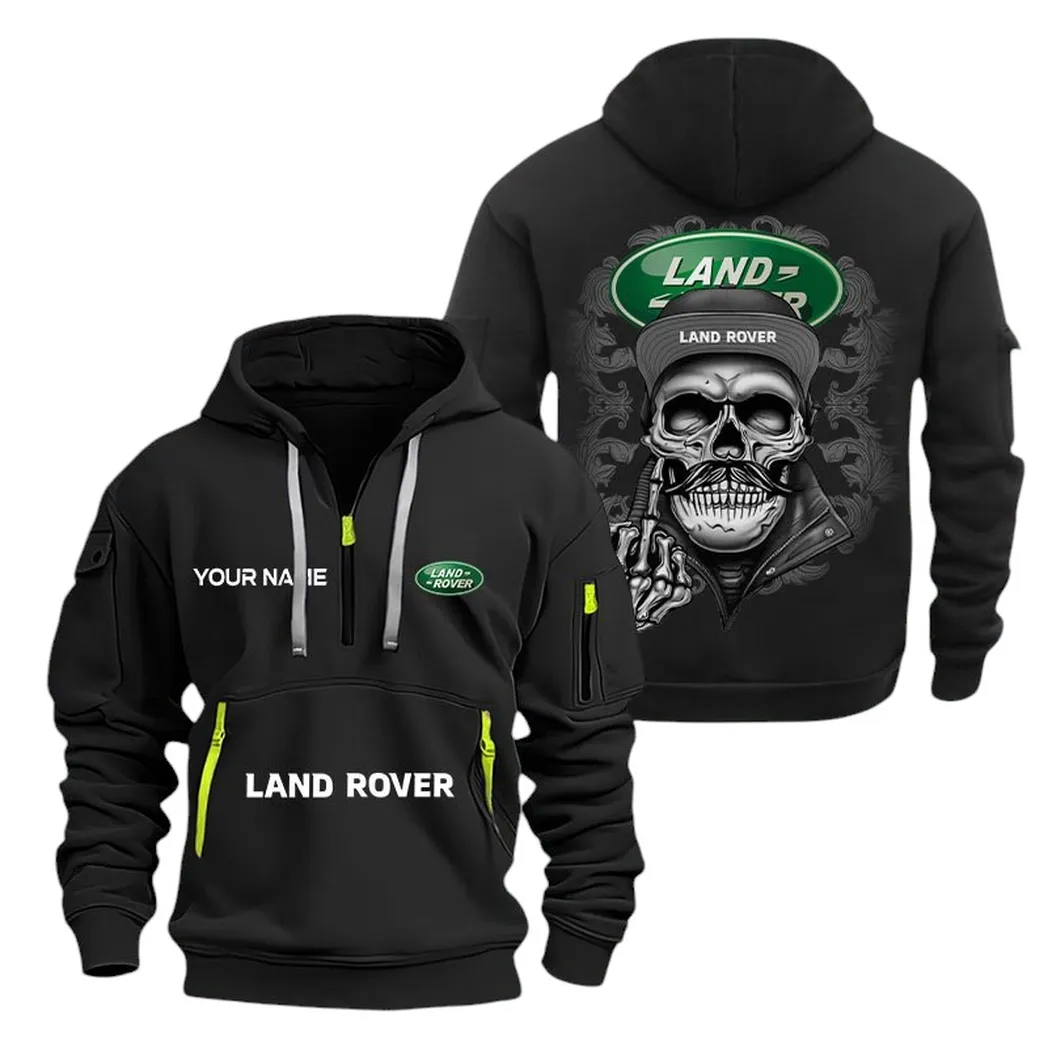 Land Rover Half Zip Hoodie For Men, Gift For Land Rover Fan CAR166022625169 - Black