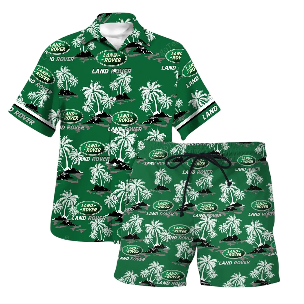 land rover hawaiian shirt set for men gift for land rover lovers gift for him husband boyfriend car144021125467 1
