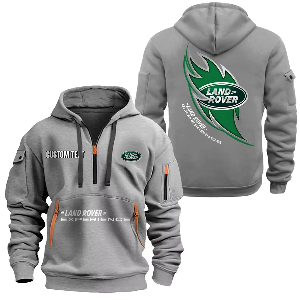 land rover hoodie half zipper car1701112121 car all over print hoodie half zipper gray hm5sk