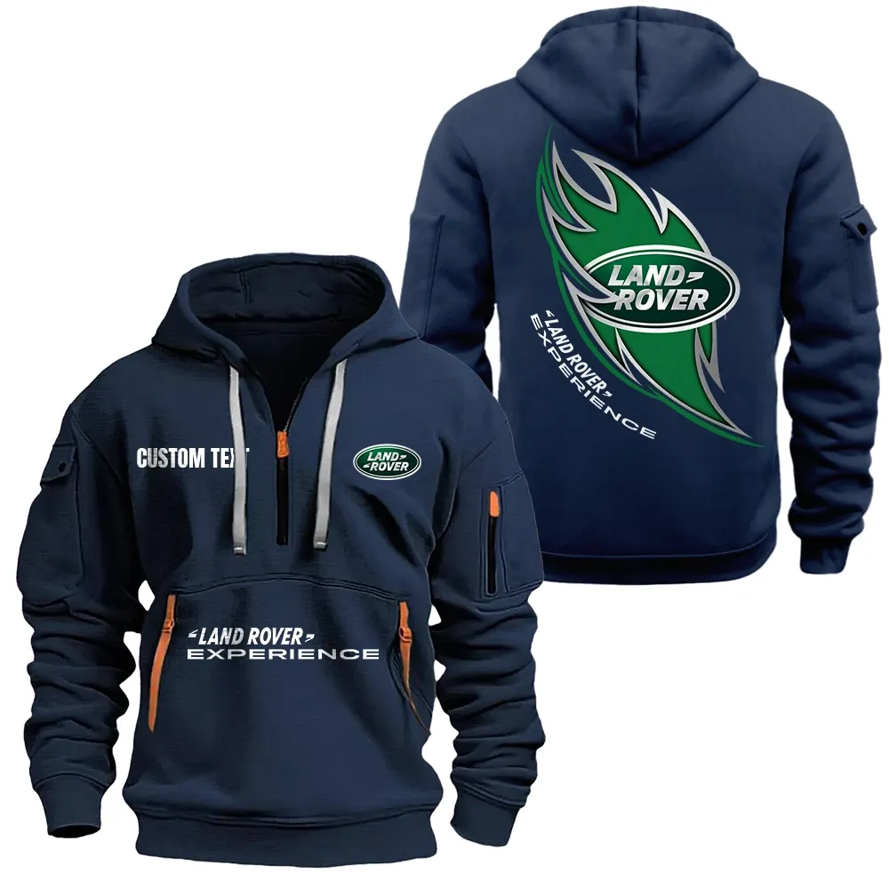 Land Rover Hoodie Half Zipper CAR1701112121, CAR All Over Print Hoodie Half Zipper - Navy
