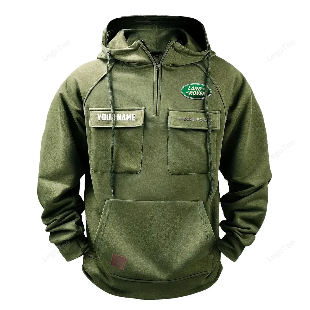 Land Rover Tactical Quarter Zip Hoodie, Gift For Land Rover Lovers, Gift For Him, Husband, Boyfriend - Army Green CAR109021425393-1