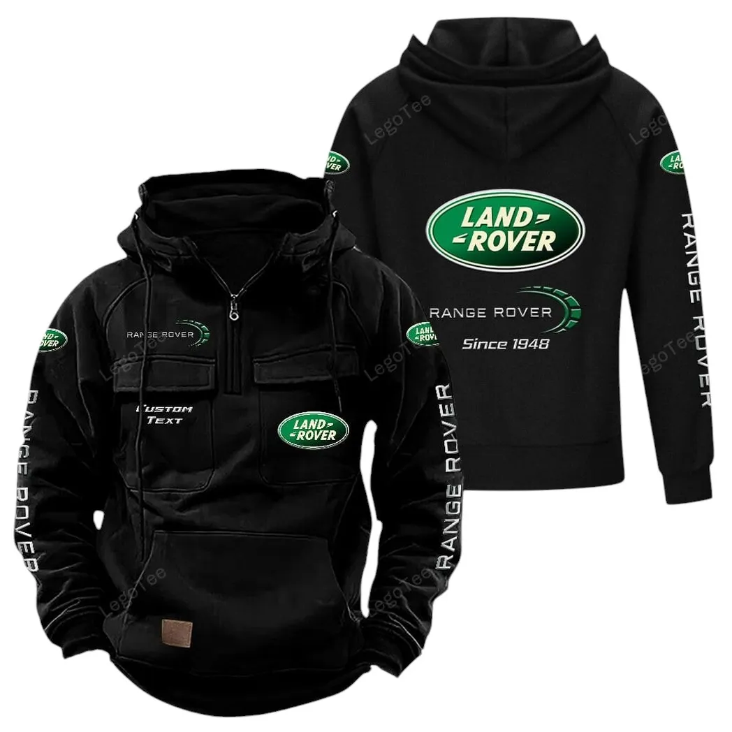 Land Rover Tactical Quarter Zip Hoodie, Gift For Land Rover Lovers, Gift For Him, Husband, Boyfriend - Black CAR96021425688-2