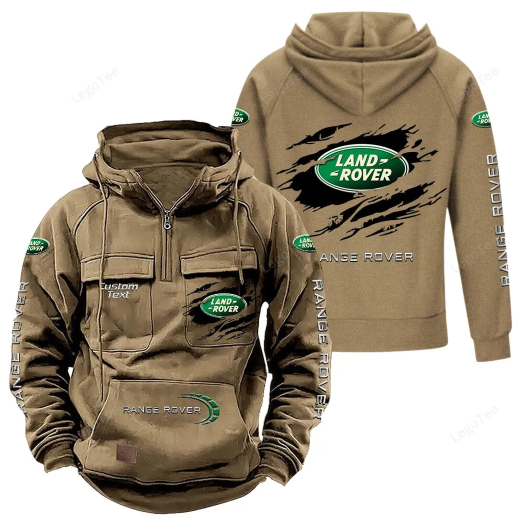 land rover tactical quarter zip hoodie gift for land rover lovers gift for him husband boyfriend khaki car122021425078 4