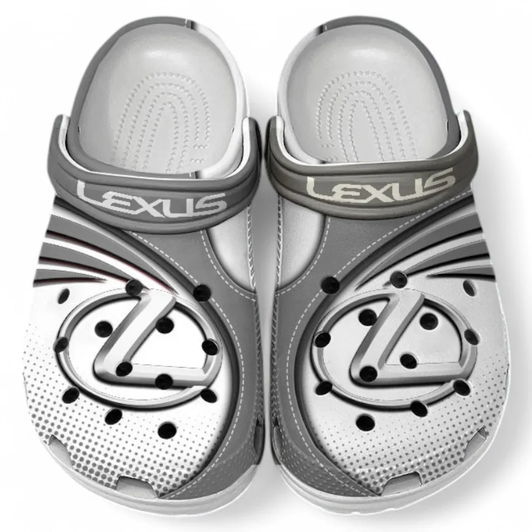 Lexus Crocs Sandals For Men Women, Gift For Lexus Fan CAR181031525701 - Gray