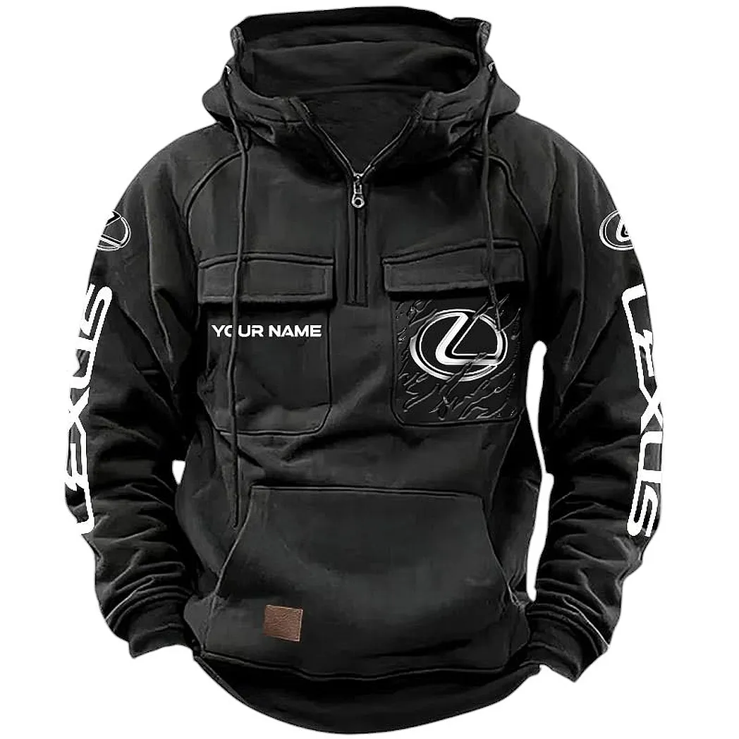Lexus Hoodie Tactical Quarter Zip, Gift For Lexus Lovers CAR164022425182 - Black