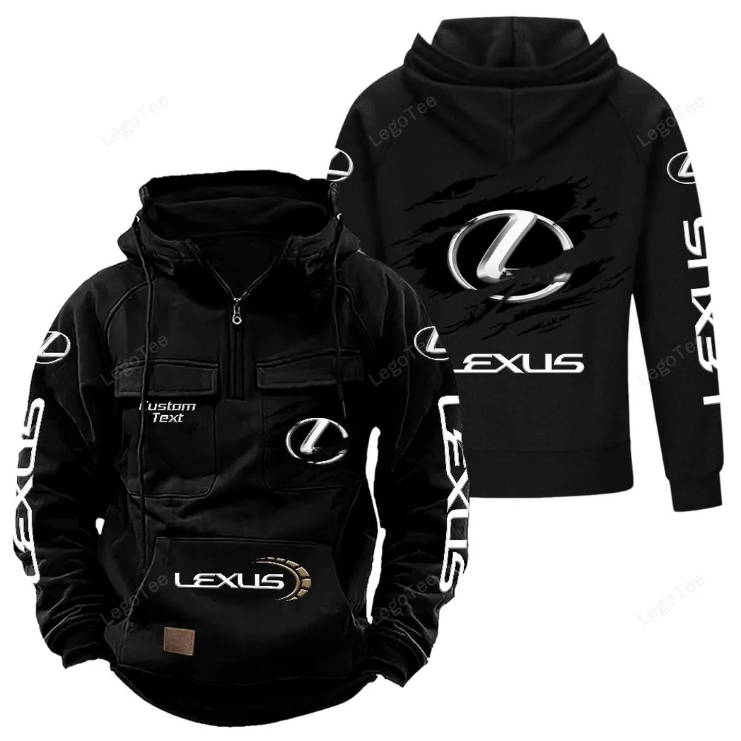 Lexus Tactical Quarter Zip Hoodie, Gift For Lexus Lovers, Gift For Him, Husband, Boyfriend - Black CAR122021425071-2