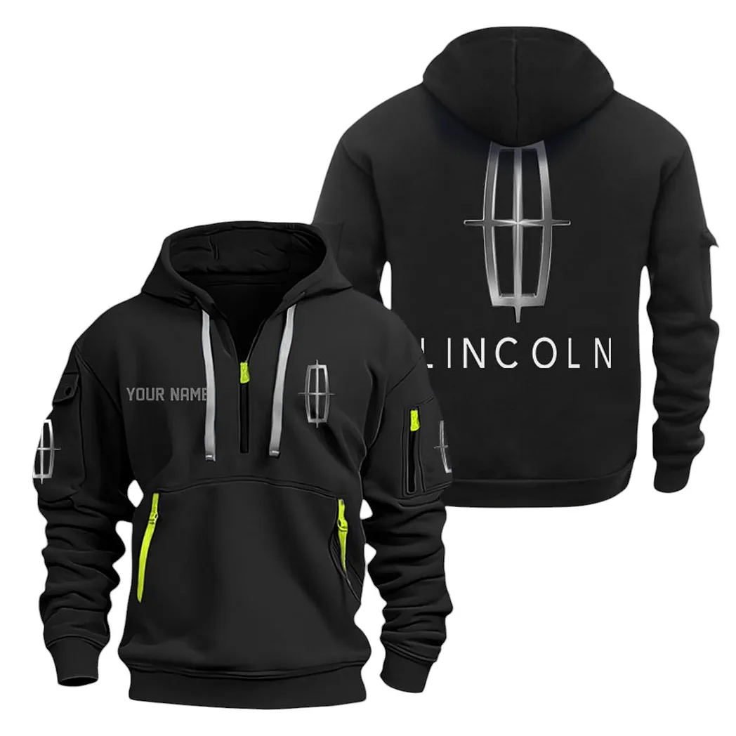 lincoln half zip hoodie for men gift for lincoln lovers car20022125746 black 8ydul