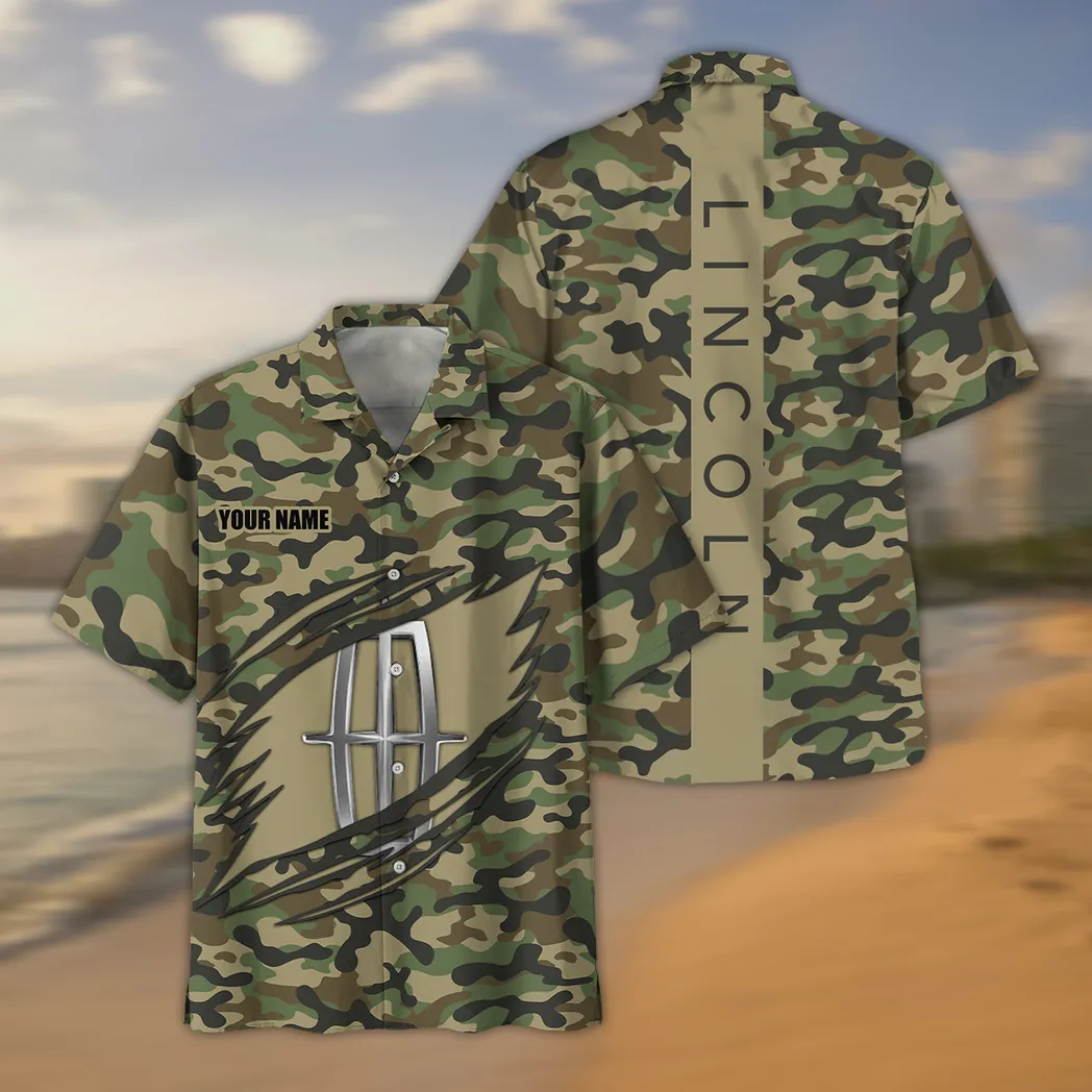 Lincoln Hawaiian Shirt Style Camo Oversized Hawaiian CAR210040825717