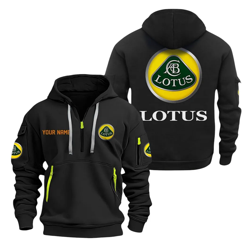 Lotus Cars Half Zip Hoodie For Men, Gift For Lotus Cars Lovers CAR20022125760 - Black