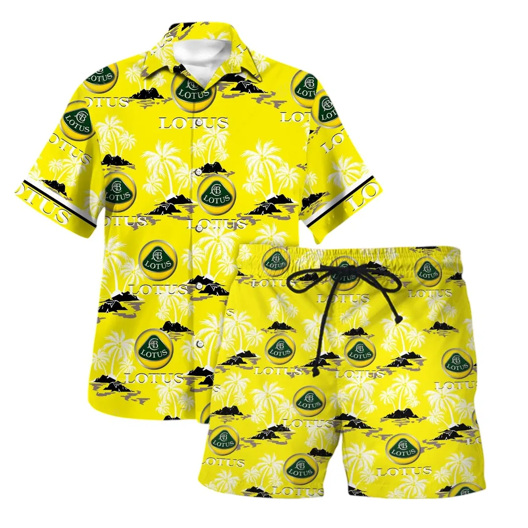 lotus cars hawaiian shirt set for men gift for lotus cars lovers gift for him husband boyfriend car144021125527 1 ppppq