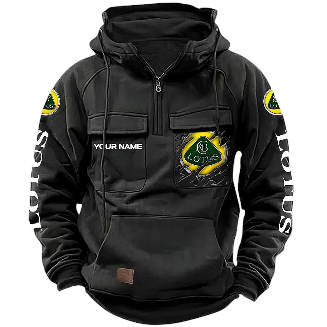 Lotus Cars Hoodie Tactical Quarter Zip, Gift For Lotus Cars Lovers CAR164022425184 - Black