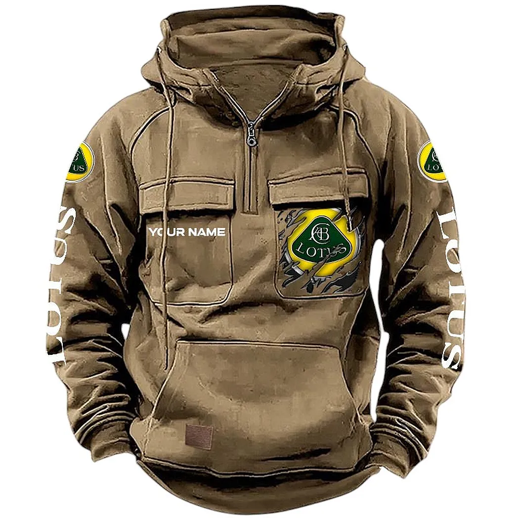 lotus cars hoodie tactical quarter zip gift for lotus cars lovers car164022425184 khaki vz7gh
