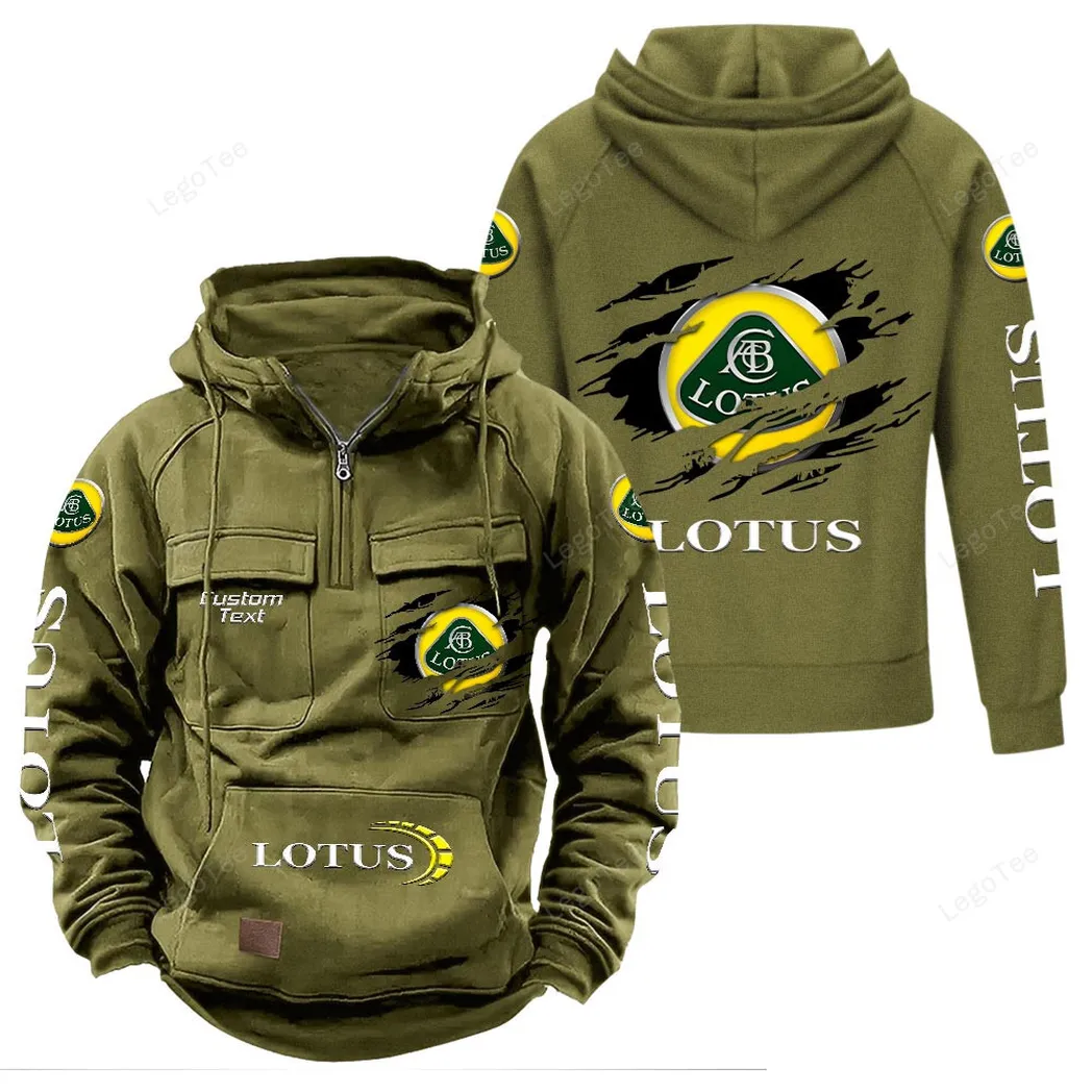 Lotus Cars Tactical Quarter Zip Hoodie, Gift For Lotus Cars Lovers, Gift For Him, Husband, Boyfriend - Army Green CAR122021425075-1