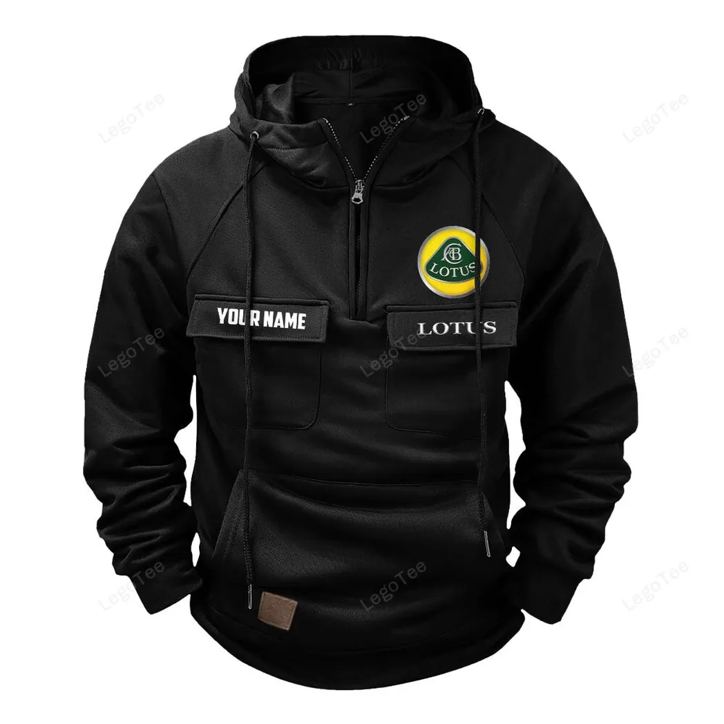 Lotus Cars Tactical Quarter Zip Hoodie, Gift For Lotus Cars Lovers, Gift For Him, Husband, Boyfriend - Black CAR109021425398-2