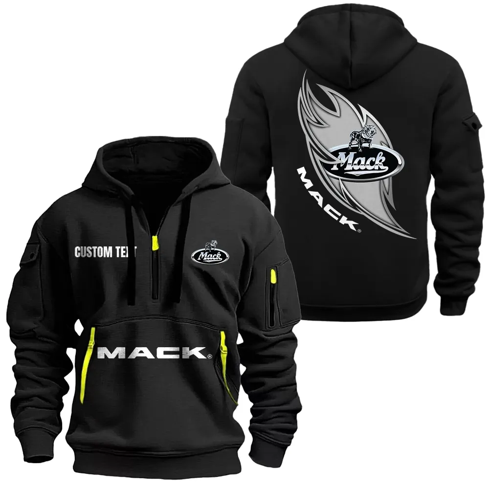 Mack Trucks Hoodie Half Zipper CAR1701112125, CAR All Over Print Hoodie Half Zipper - Black