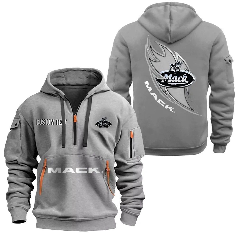 mack trucks hoodie half zipper car1701112125 car all over print hoodie half zipper gray b6tii
