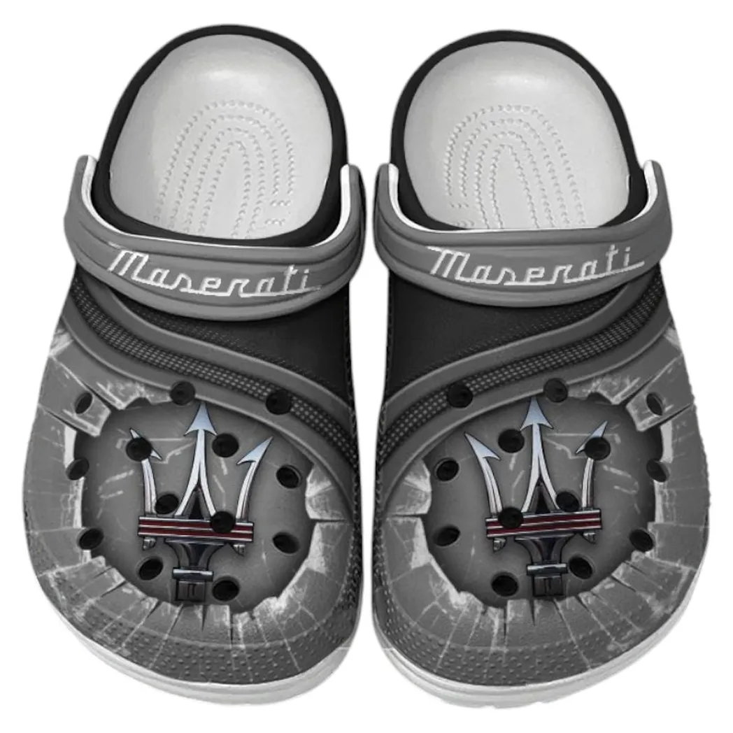 Maserati Crocs Clogs Men Women, Gift For Maserati Fan CAR188032025131 - Gray