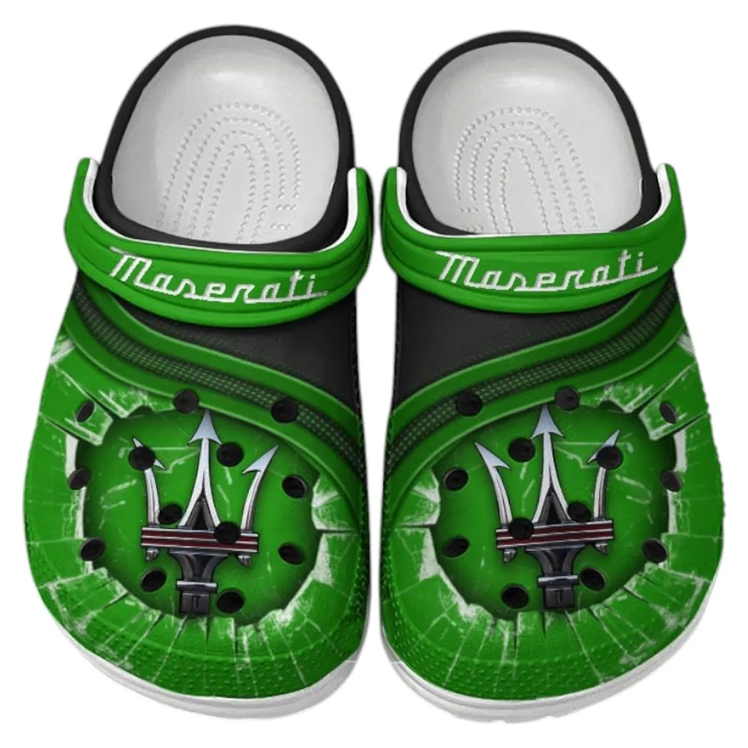 Maserati Crocs Clogs Men Women, Gift For Maserati Fan CAR188032025131 - Green