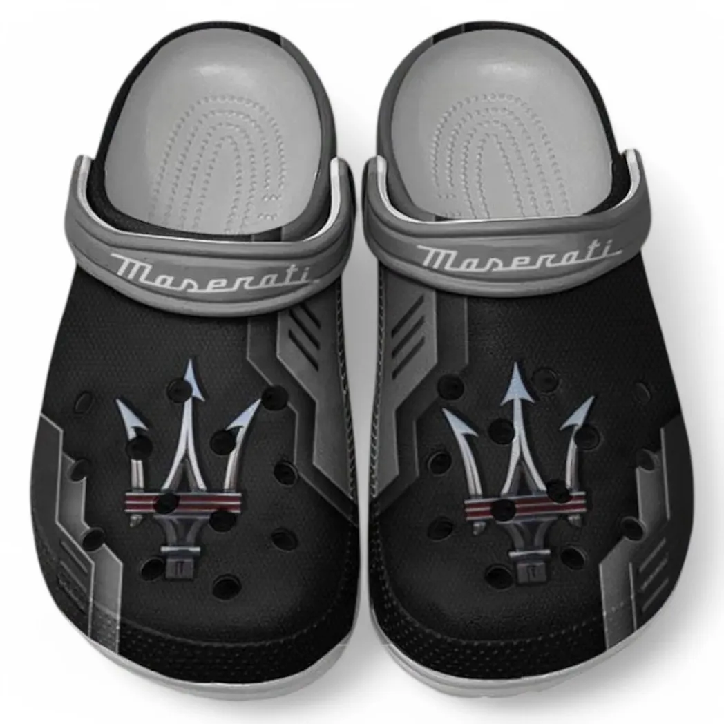 Maserati Crocs Shoes, Clogs Men Women, Gift For Maserati Fan CAR185031525286 - Gray