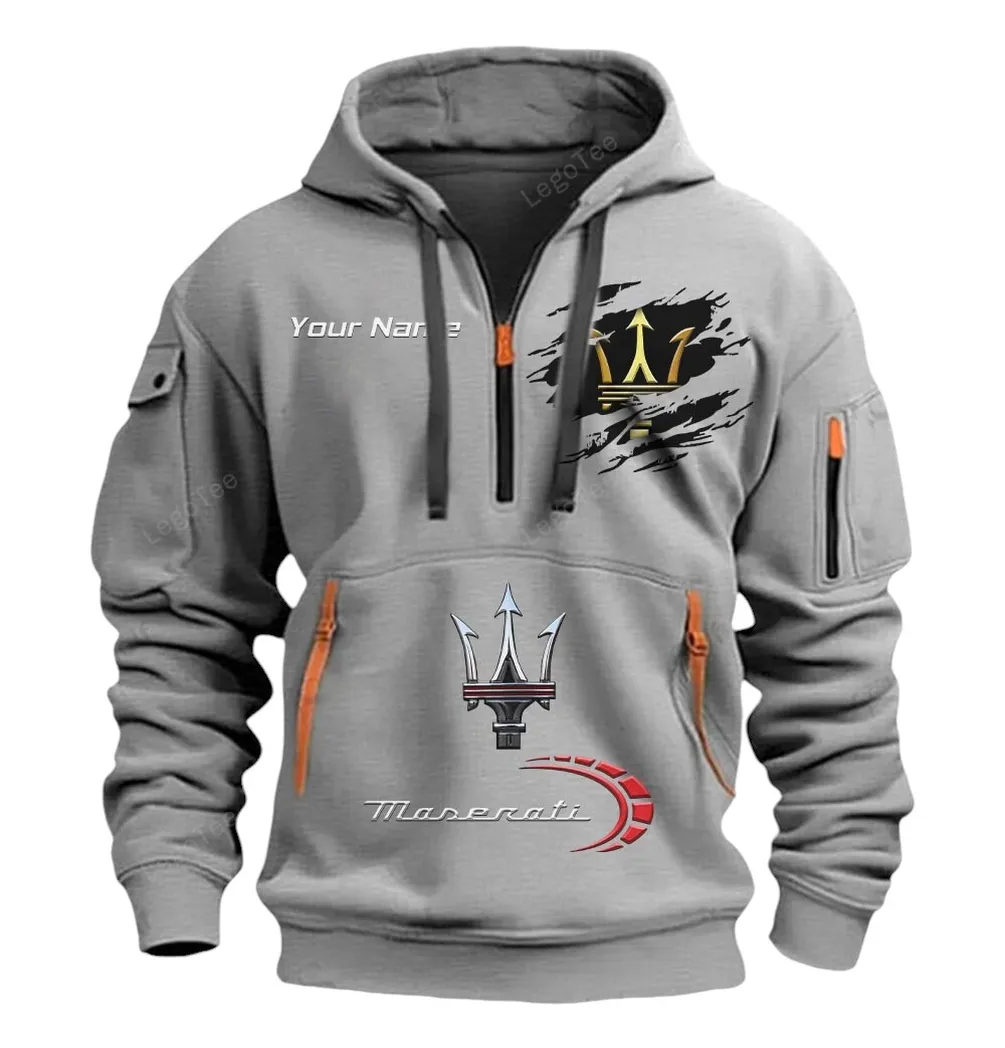 maserati half zip hoodie car113021425819 best gift for him husband boyfriend gray ptak8