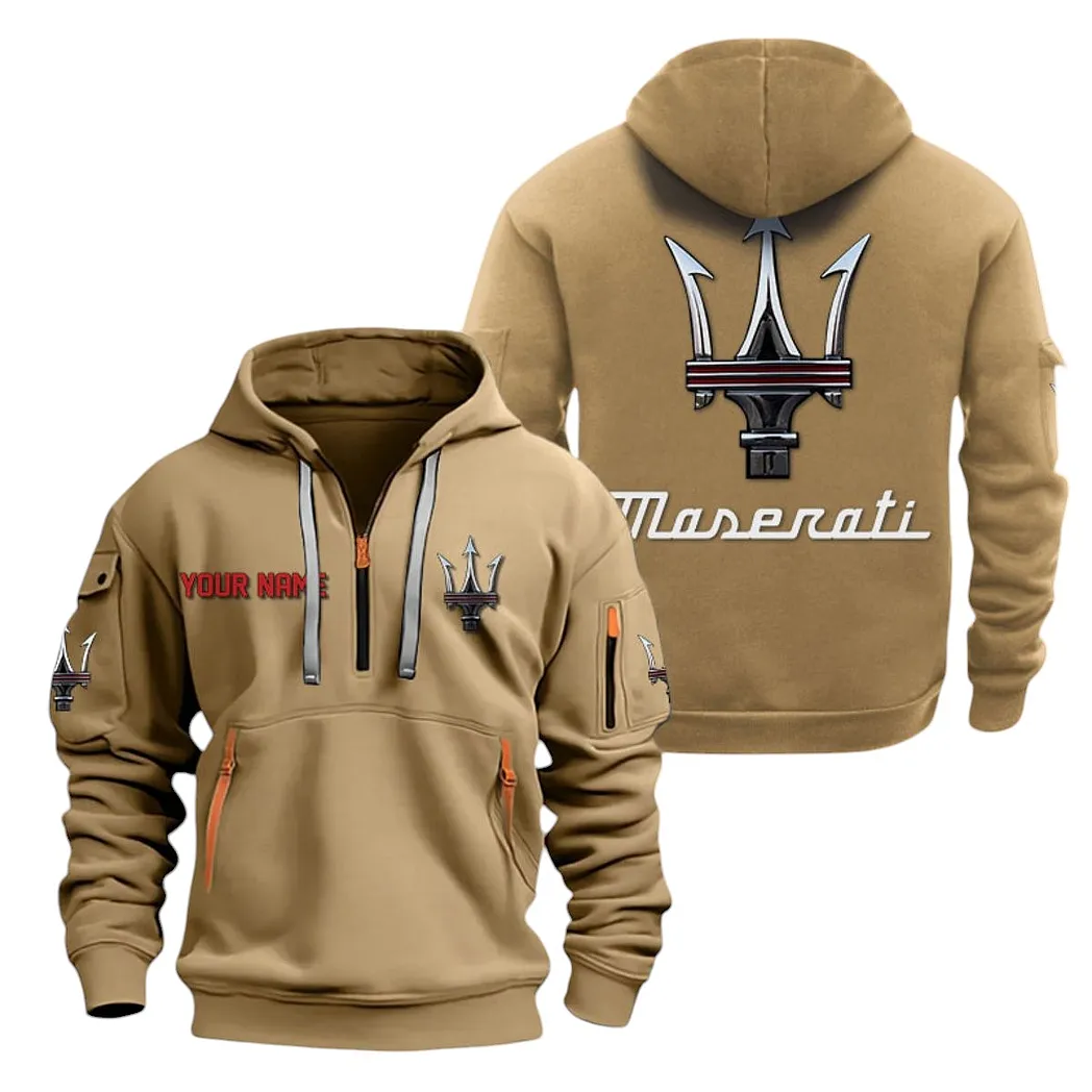 maserati half zip hoodie for men gift for maserati lovers car20022125747 khaki askan