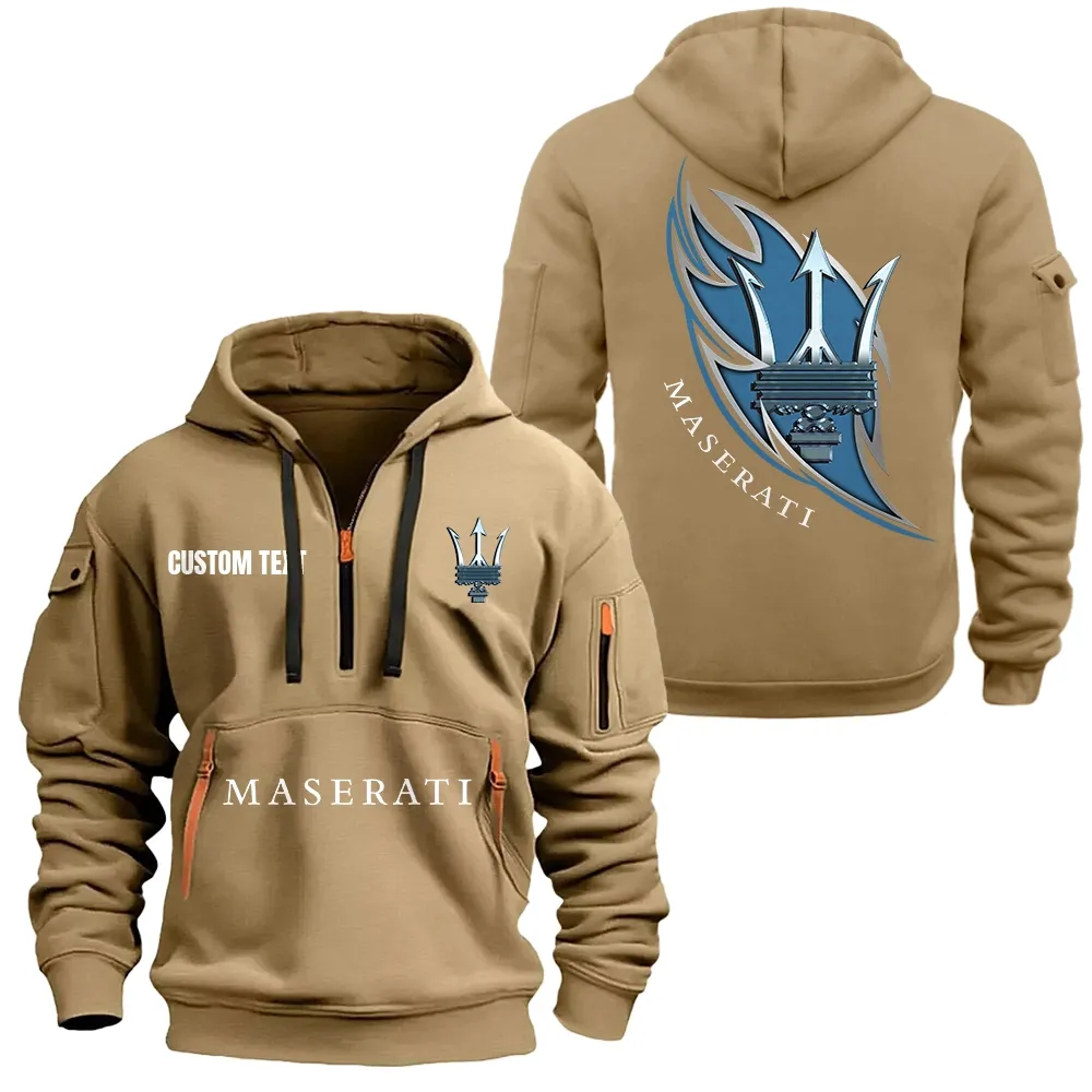 maserati hoodie half zipper car1701112126 car all over print hoodie half zipper khaki gezya