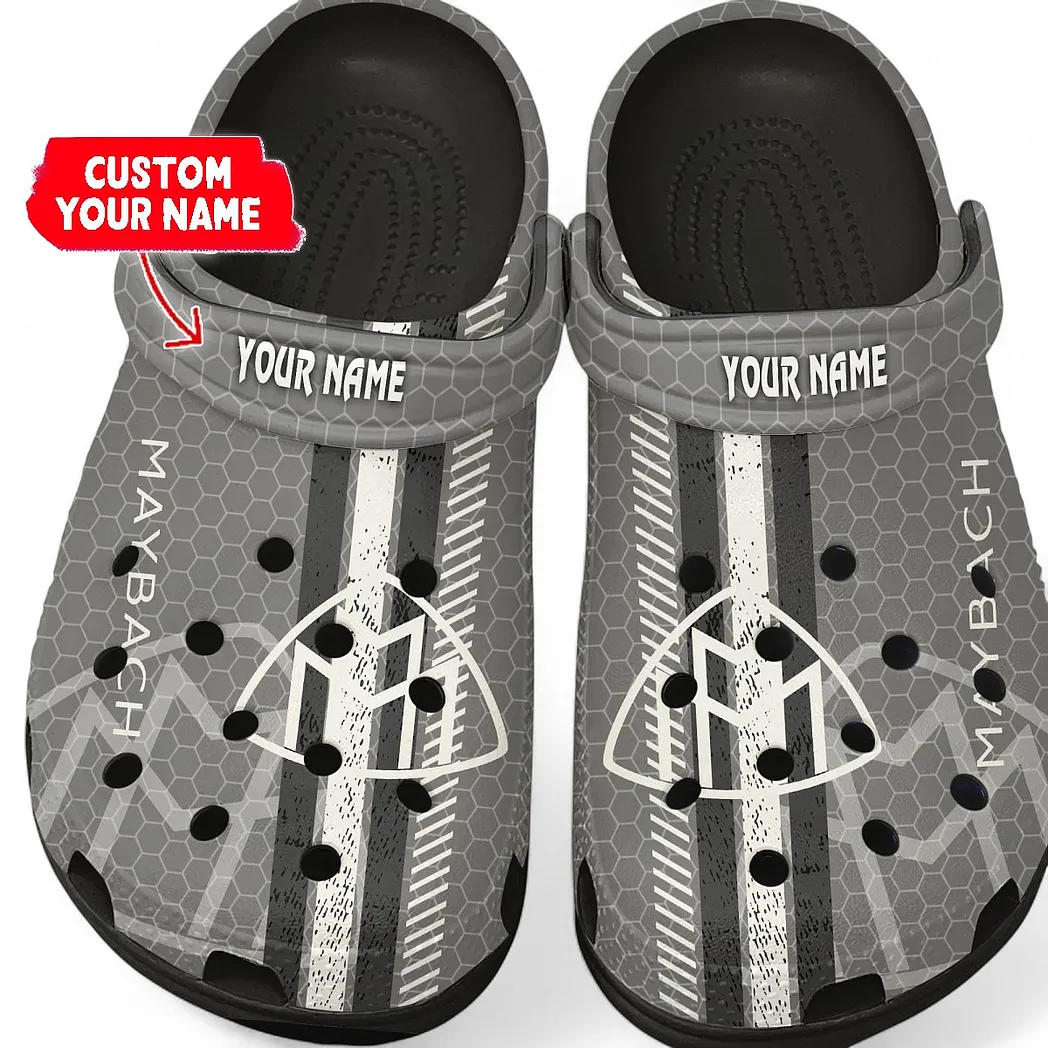 Maybach Crocs Shoes Gift For Maybach Lovers, Birthday Gift For Husband, Boyfriend CAR82022025623 - Black