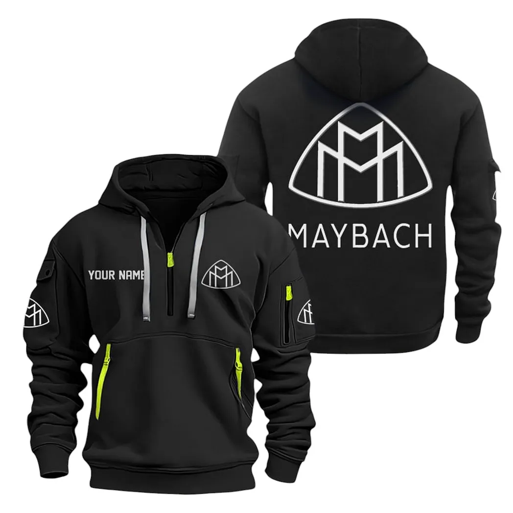 Maybach Half Zip Hoodie For Men, Gift For Maybach Lovers CAR20022125681 - Black