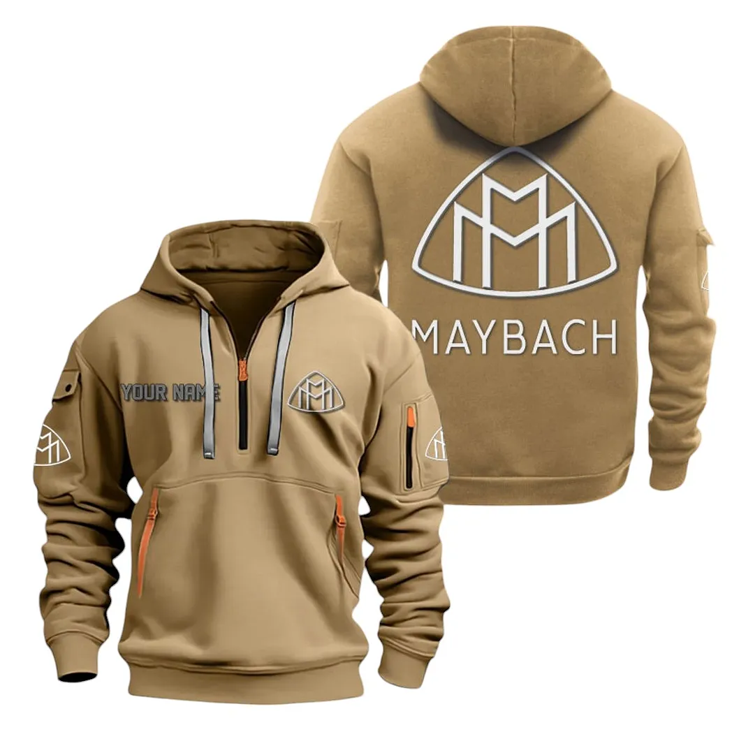 maybach half zip hoodie for men gift for maybach lovers car20022125681 khaki