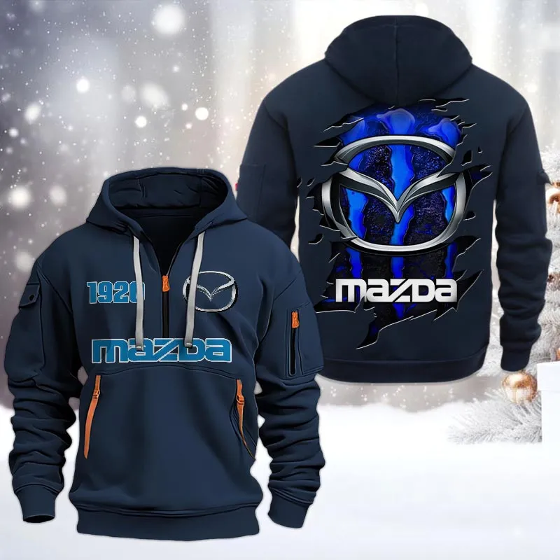 mazda half zip hoodie all over print half zip hoodies for men car198032751 navy 3ddpl