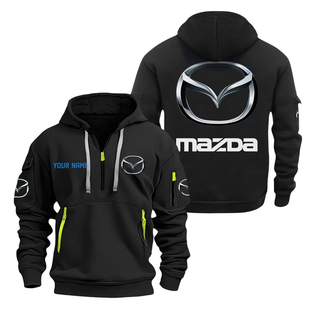 Mazda Half Zip Hoodie For Men, Gift For Mazda Lovers CAR20022125707 - Black
