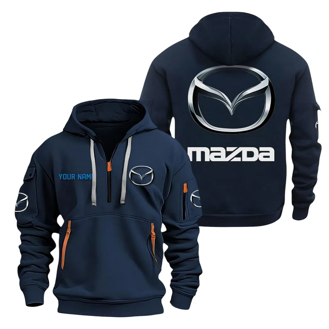 Mazda Half Zip Hoodie For Men, Gift For Mazda Lovers CAR20022125707 - Navy