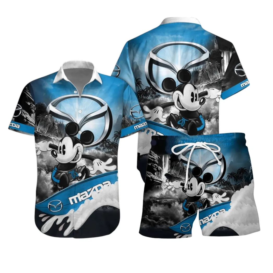 mazda hawaiian shirt set gift for mazda lovers gift for him husband boyfriend car53030625076