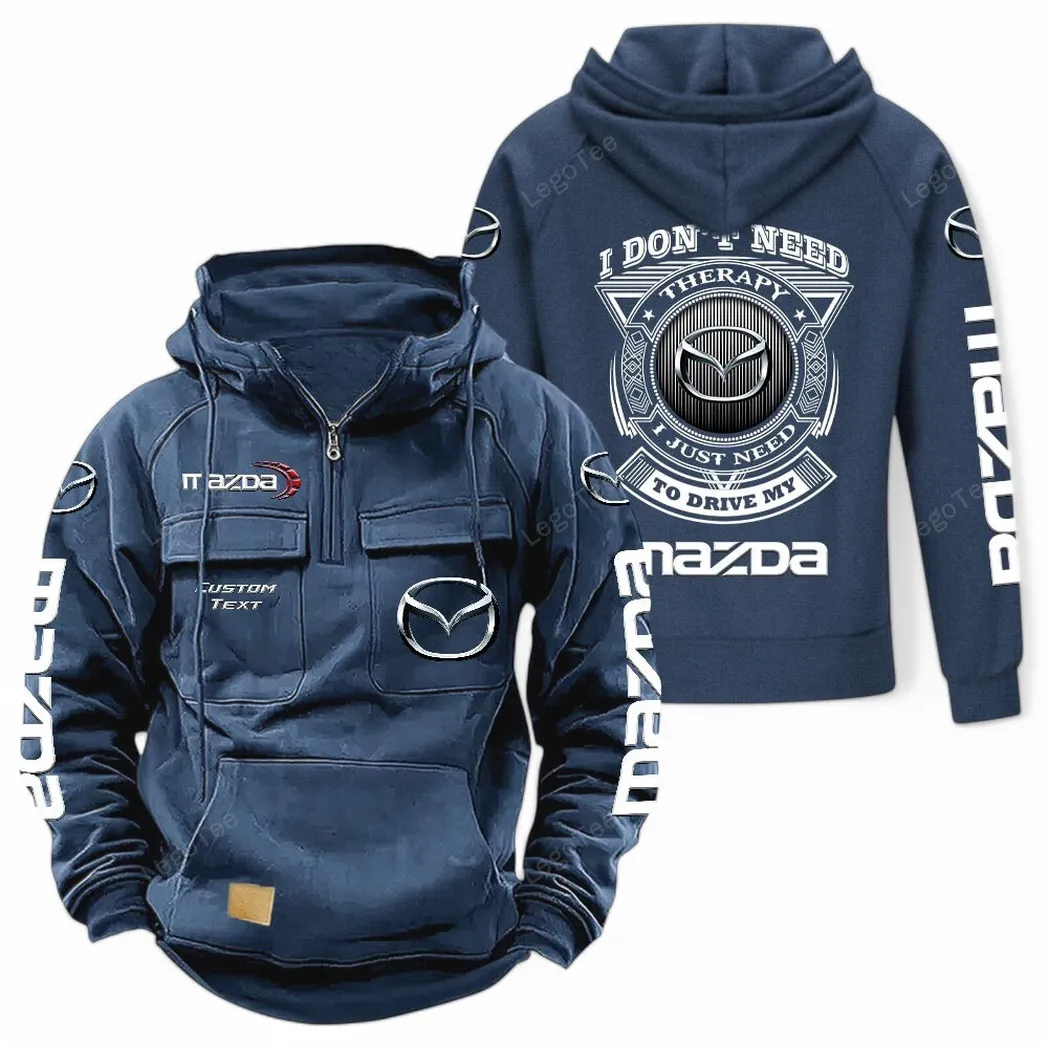 mazda tactical quarter zip hoodie car106021525056 gifts for men him husband boyfriend dark blue 44yg5