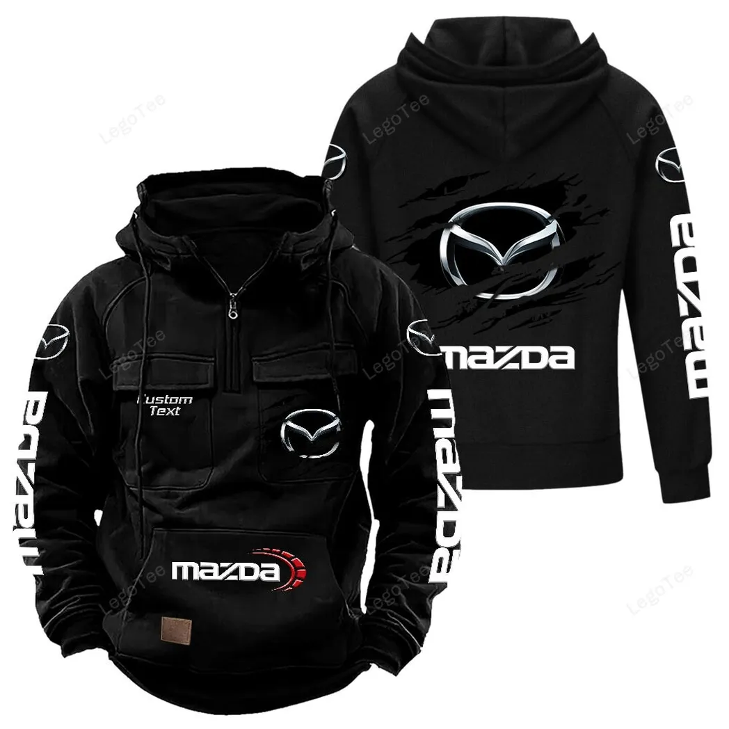 mazda tactical quarter zip hoodie gift for mazda lovers gift for him husband boyfriend black car122021425064 2