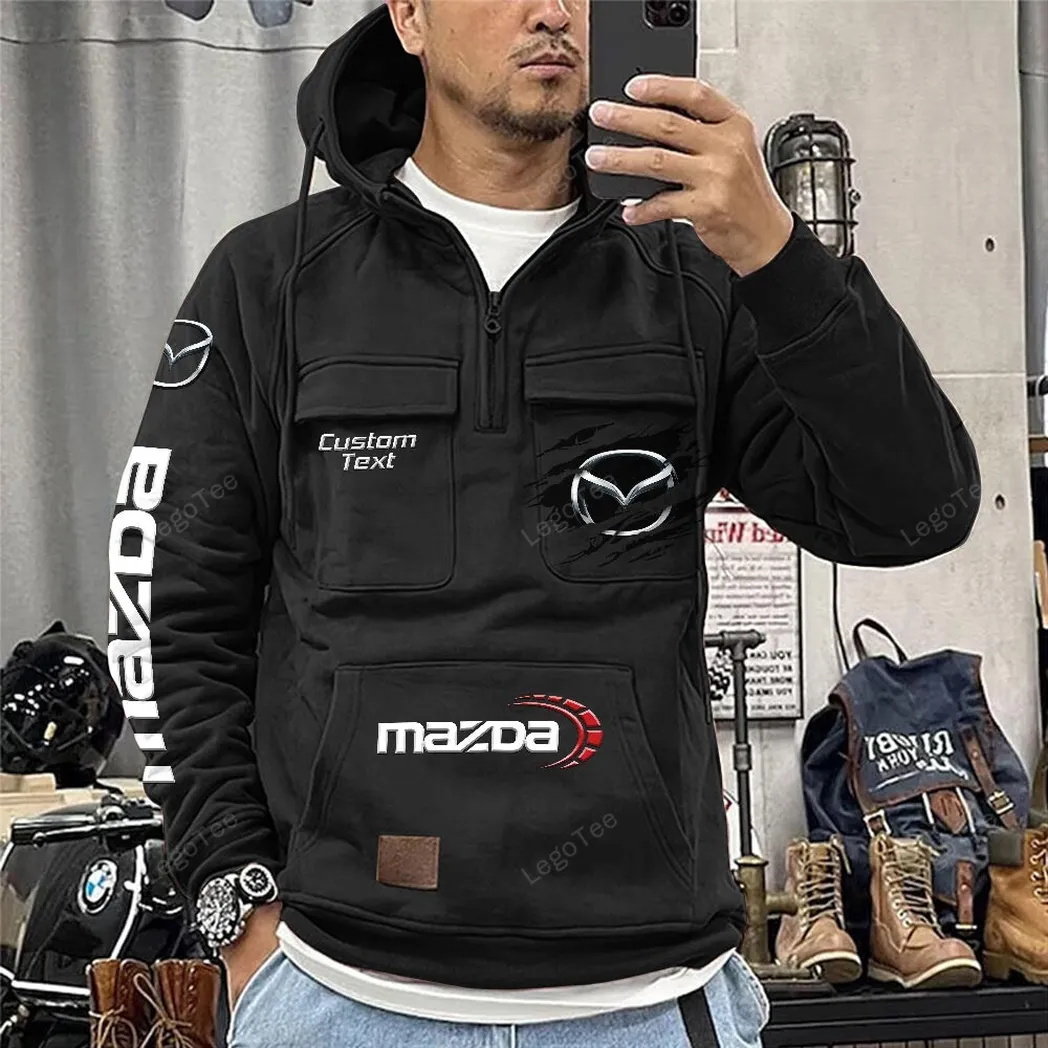 mazda tactical quarter zip hoodie gift for mazda lovers gift for him husband boyfriend black car122021425064 2 ntzpw