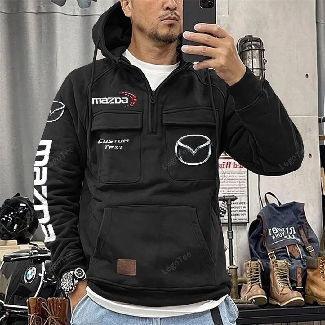 mazda tactical quarter zip hoodie gift for mazda lovers gift for him husband boyfriend black car96021425684 2 otufp