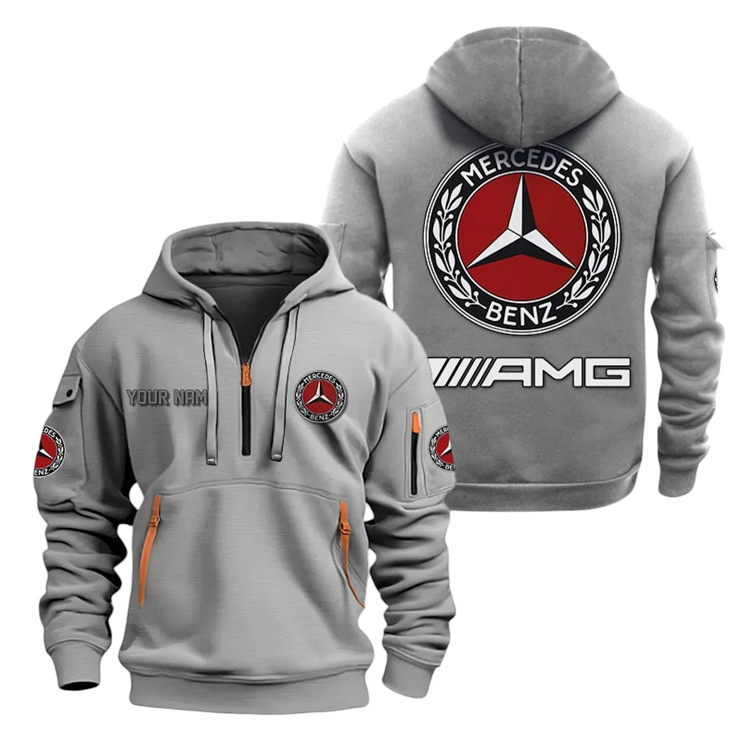 mercedes amg half zip hoodie for men gift for mercedes amg lovers car20022125709 gray